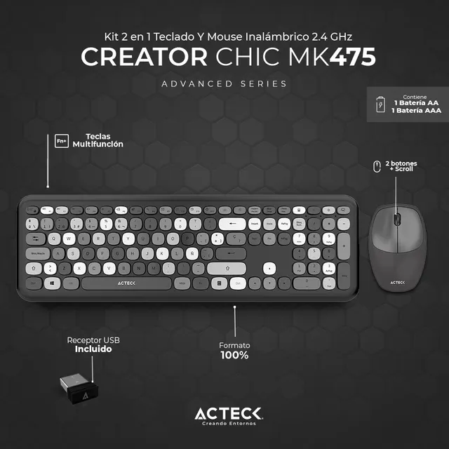 Kit de teclado y mouse ACTECK MK475 — vista 2