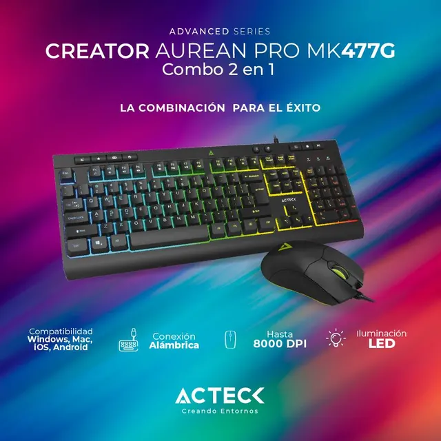 Kit de teclado y mouse ACTECK MK477G — vista 2
