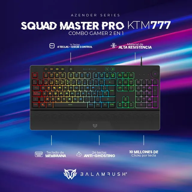 Kit teclado y mouse Balam Rush KTM777 — vista 3