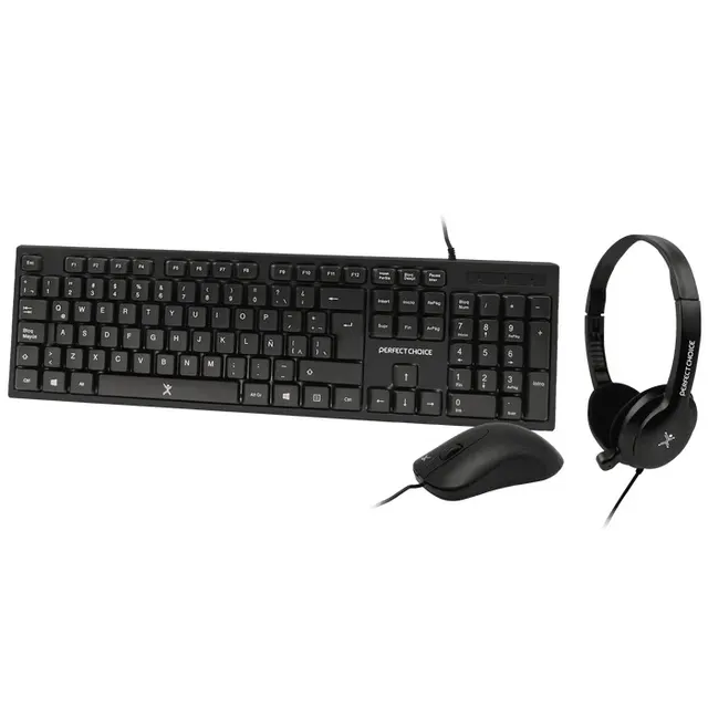 Kit Teclado+Mouse+Diadema para Oficina  PERFECT CHOICE PC-201717 — vista 5