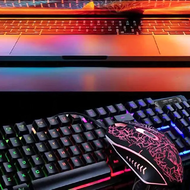 Teclado y Mouse USB RGB Negro BROBOTIX 458977 — vista 9