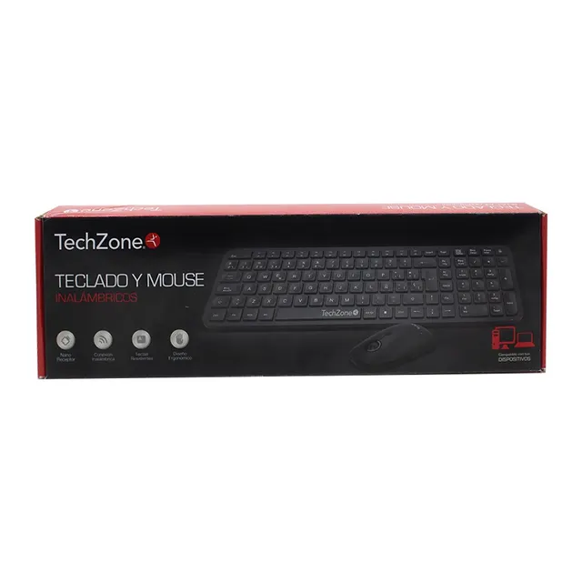 Kit Teclado y Mouse Inalámbrico TECHZONE TZCOMBINA05 — vista 3