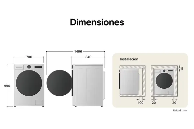 Lavadora LG WM25WV2S6W — vista 5