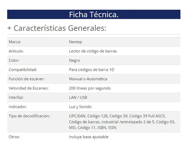 Lector de Códigos de Barra Nextep NE-500 — vista 3