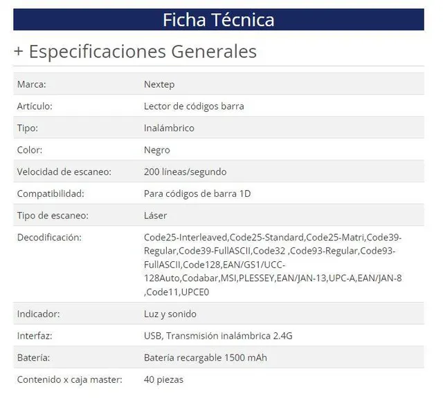 Lector de Código de Barra Nextep NE-500I — vista 3