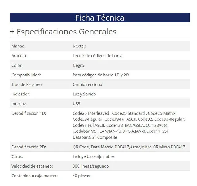 Lector de Código de Barras Nextep NE-503 — vista 3