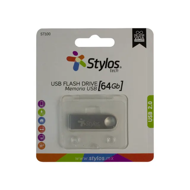 Memoria USB 64 GB Stylos STMUSB4B — vista 2