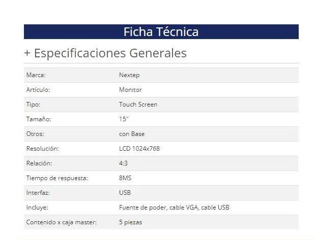 Monitor Touch Screen Nextep NE-520 — vista 3