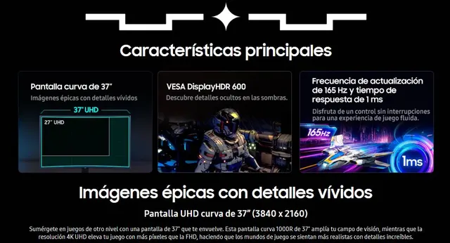 Monitores Gaming SAMSUNG LS37FG750ELXZX — vista 4