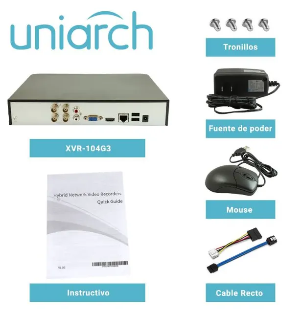 DVR Pentahíbrido  UNIARCH XVR-104G3 — vista 2