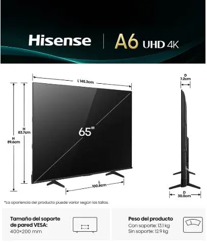 Televisiones Hisense 65A65NV — vista 5