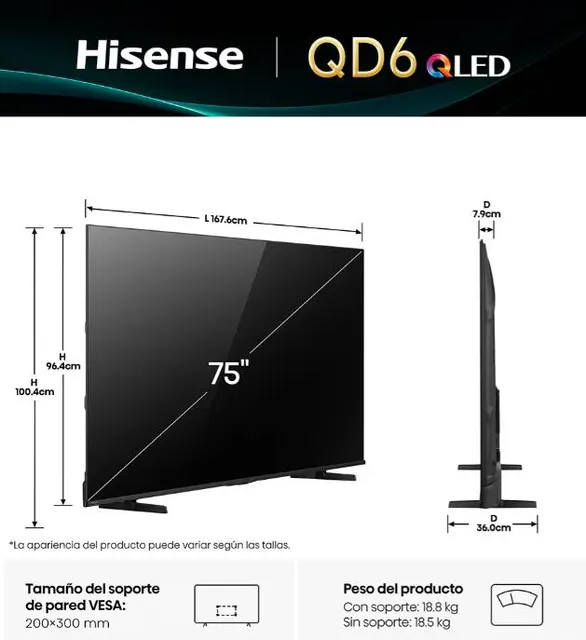 Televisiones Hisense 75QD6QV — vista 5