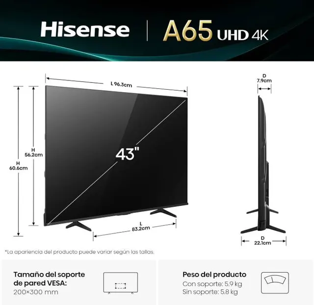 Televisiones Hisense 43A65NV — vista 5