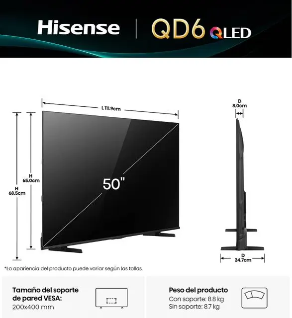 Televisiones Hisense 50QD6QV — vista 4