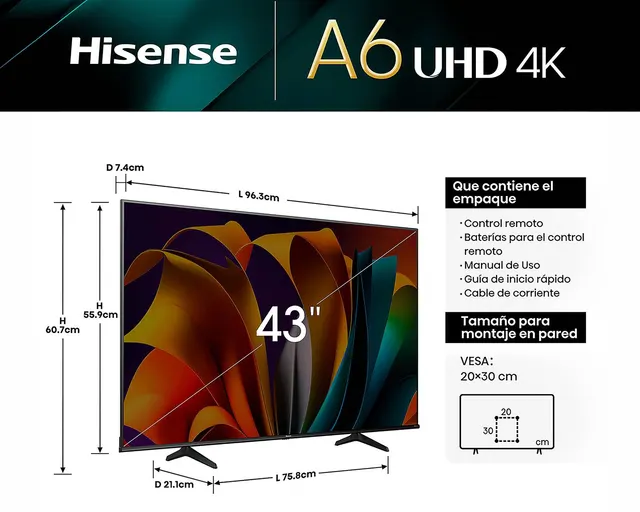 Televisión Hisense 43A60SV — vista 2