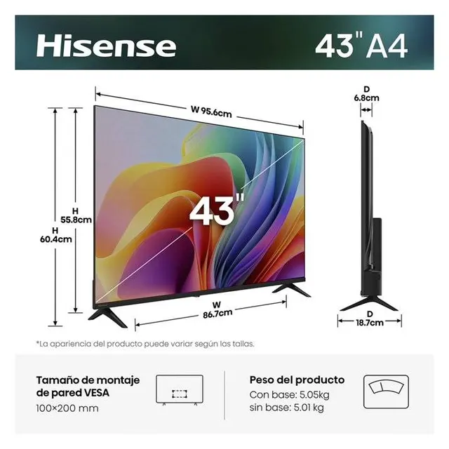 Televisiones Hisense 43A4SV — vista 2