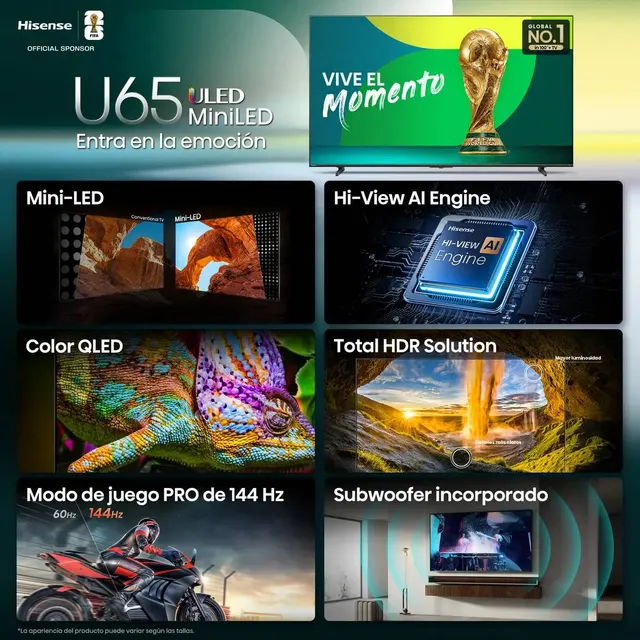 Televisión  Hisense 55U65QFM — vista 3