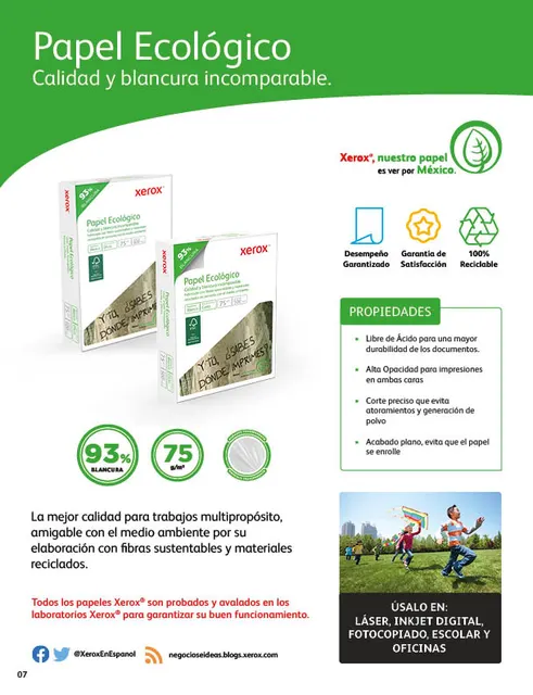 Papel Bond Ecológico Carta XEROX Ecológico — vista 5