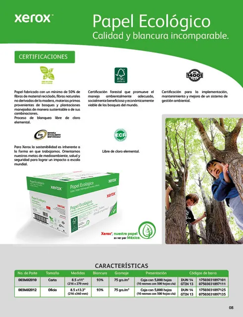Papel Bond Ecológico Carta XEROX Ecológico — vista 4