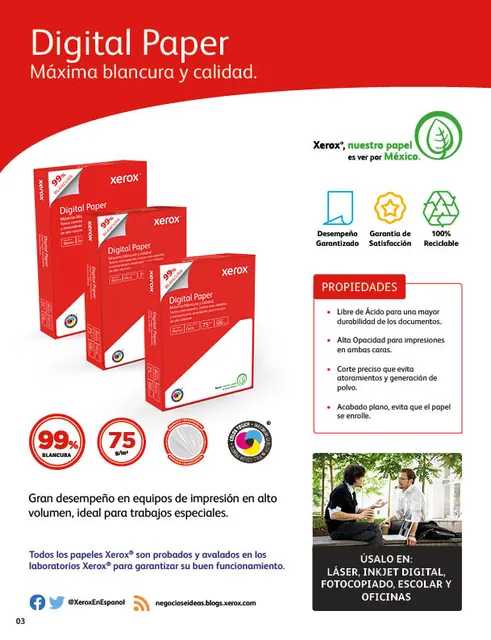 Papel Bond Digital Paper Carta XEROX Rojo — vista 4