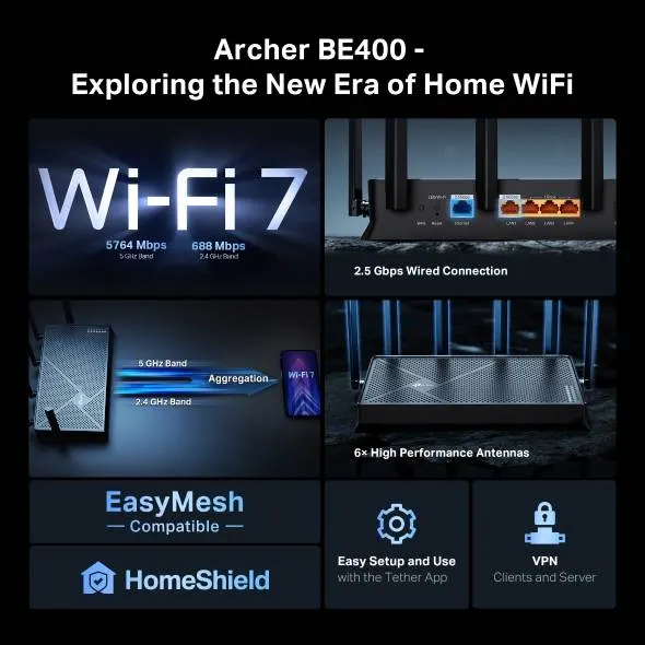 Routers TP-LINK Archer BE400 — vista 2