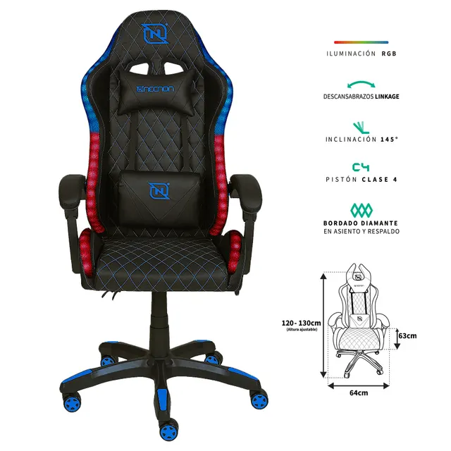silla gaming NECNON NSG-RGB-1 — vista 4