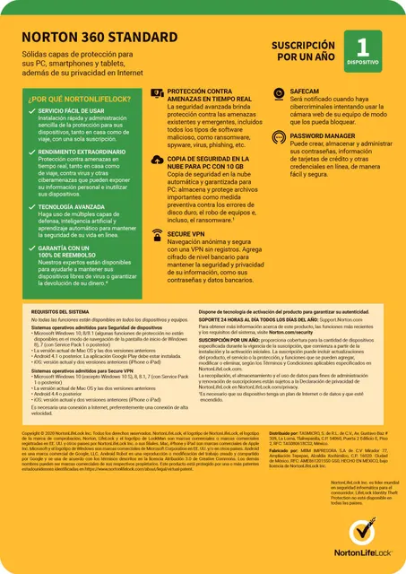 Antivirus Estándar NORTON TMNR-032 — vista 4