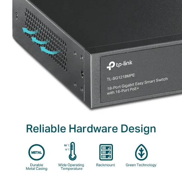 Switch TP-LINK TL-SG1218MPE — vista 4