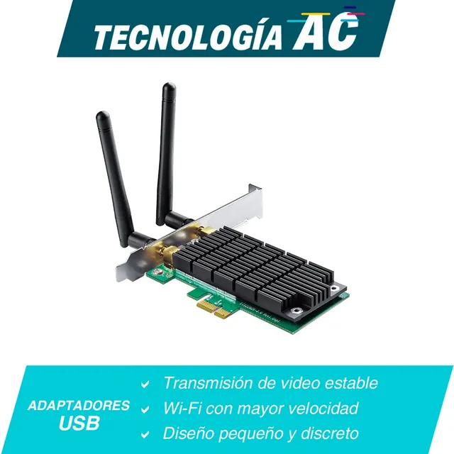 Tarjeta Dual Band PCI-Express TP-LINK Archer T4E — vista 2