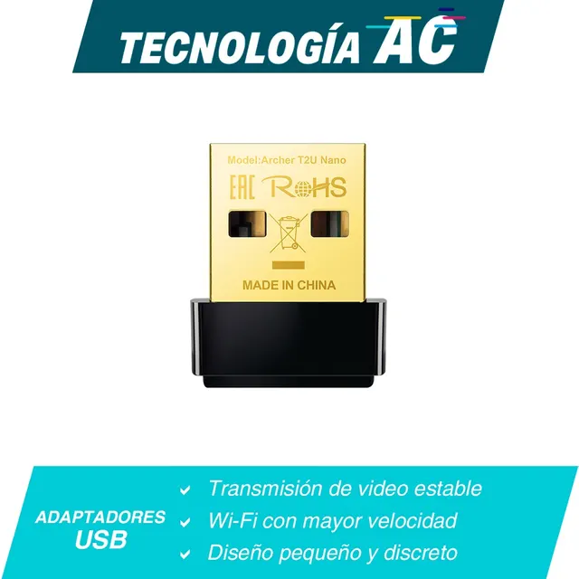 Adaptador USB Dual Band TP-LINK Archer T2U Nano — vista 2