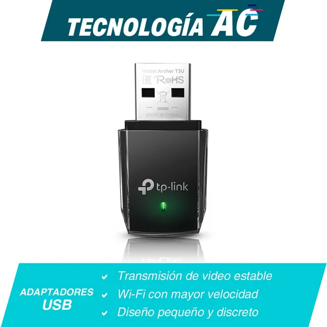 Adaptador USB 3.0 Dual Band TP-LINK Archer T3U — vista 3