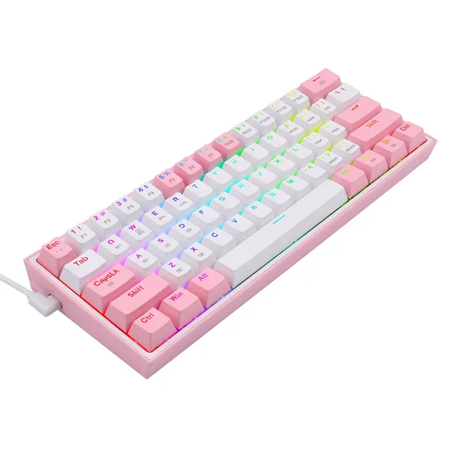 Teclado Mecánico Redragon Fizz Pro White/Pink — vista 2
