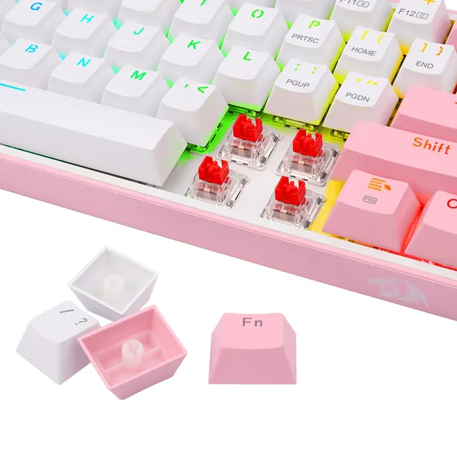 Teclado Mecánico Redragon Fizz Pro White/Pink — vista 4