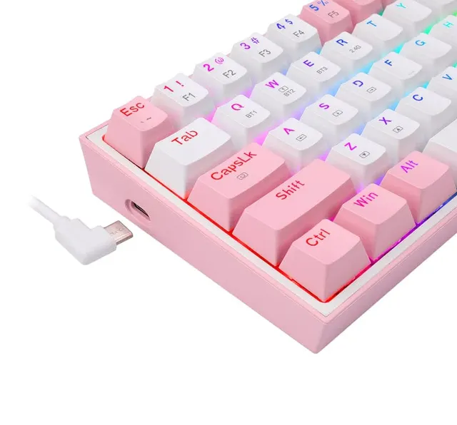 Teclado Mecánico Redragon Fizz Pro White/Pink — vista 5