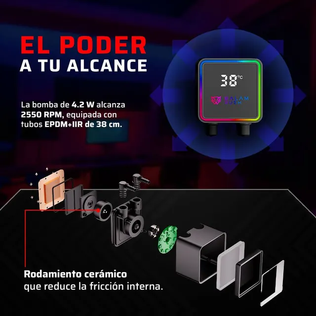 Enfriamiento y Ventilación Balam Rush CRYO PRISM 240 BLACK — vista 4